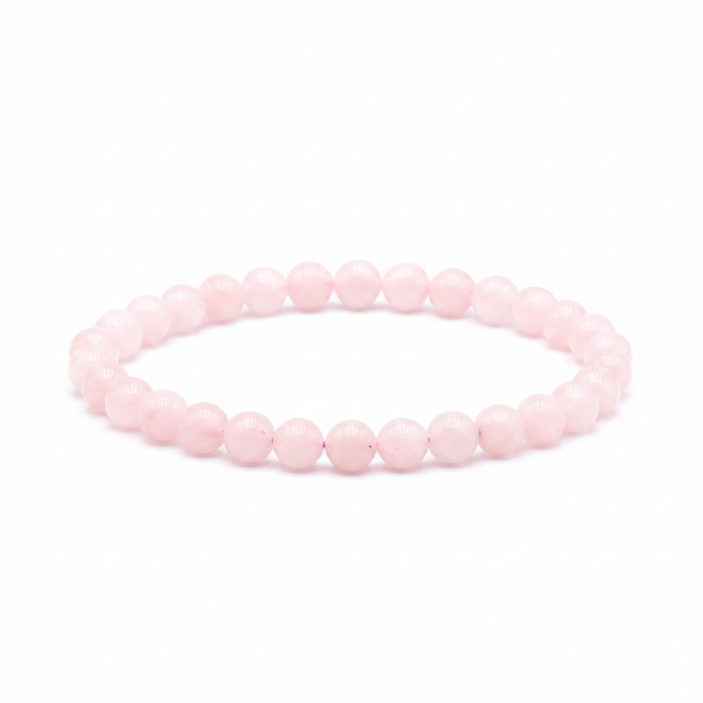 Bracelet Elysia en Morganite Naturelle – Perles 6 mm - univers tibet