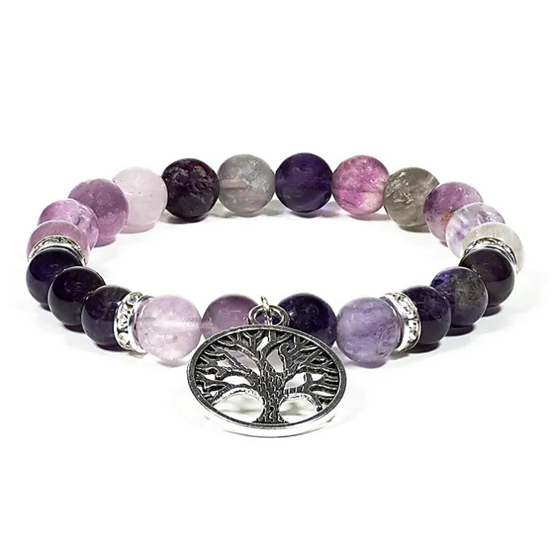 Pulsera de Fluorita y Amatista Árbol de la Vida - Mundo Tibet