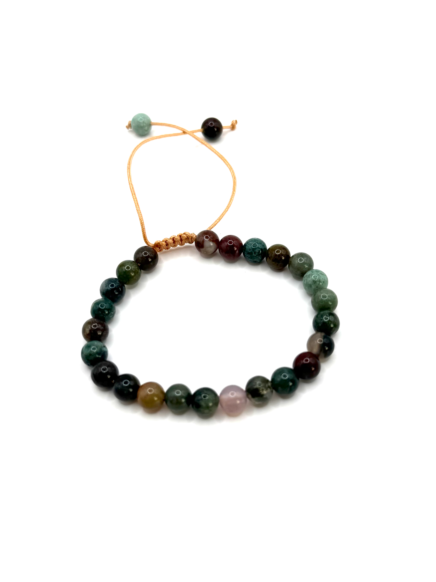 Pulsera de Armonía y Estabilidad - Ajustable - Ágata India - Mundo Tibet