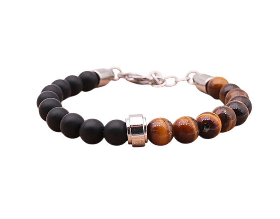 Pulsera Helios – Ónix y Ojo de Tigre - Mundo Tibet