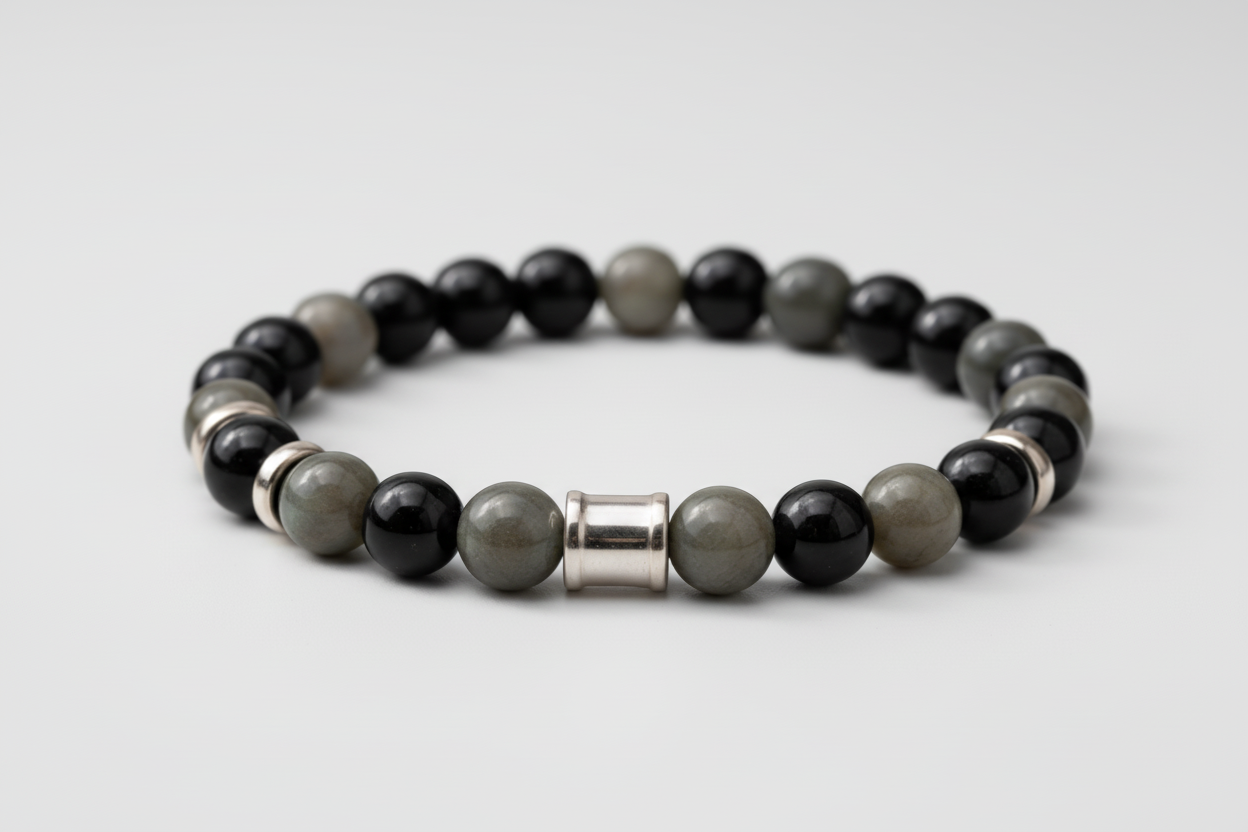 Pulsera de Intuición y Protección – Labrado y Ónix Negro - Mundo Tibet