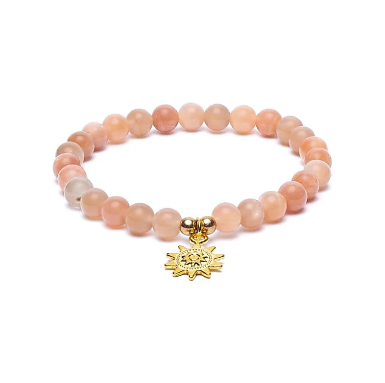 Pulsera Luz Interior – Piedra de Luna & Cuentas de Sol - Mundo Tibet