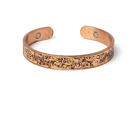 Bracelet Magnétique en Cuivre Motif Feuille – 1098 Gauss - univers tibet