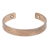 Bracelet Magnétique en Cuivre Motif Fleur de Vie – 1098 Gauss - univers tibet