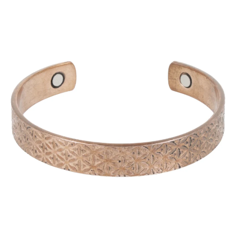 Bracelet Magnétique en Cuivre Motif Fleur de Vie – 1098 Gauss - univers tibet