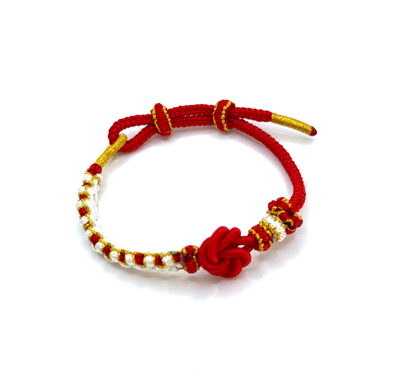 Pulsera Mandala de Flor de Pescado Roja – Tejida y Ajustable – Mundo Tibet