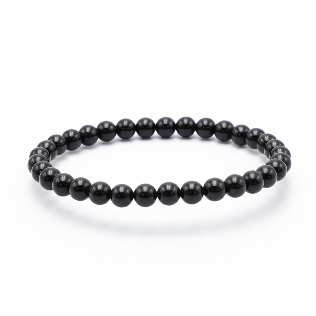 Bracelet Nyorai en Obsidienne Noire – Perles 6 mm - univers tibet
