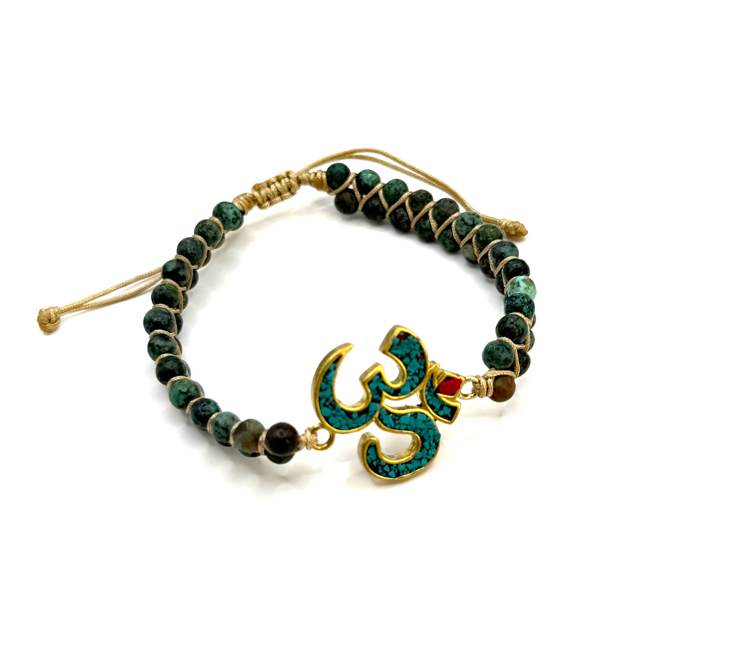 Pulsera Om de Turquesa Africana - Mundo Tibet