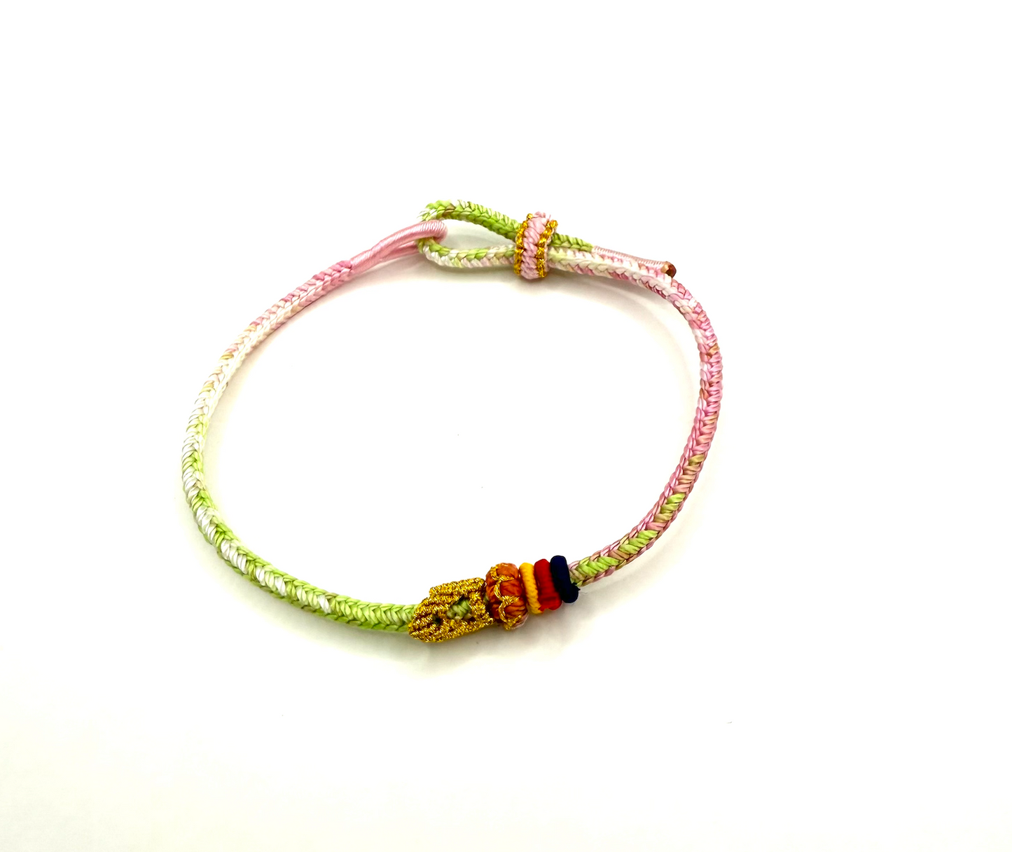 Pulsera de la suerte tibetana – Cuerda rosa bendecida - Mundo Tibet