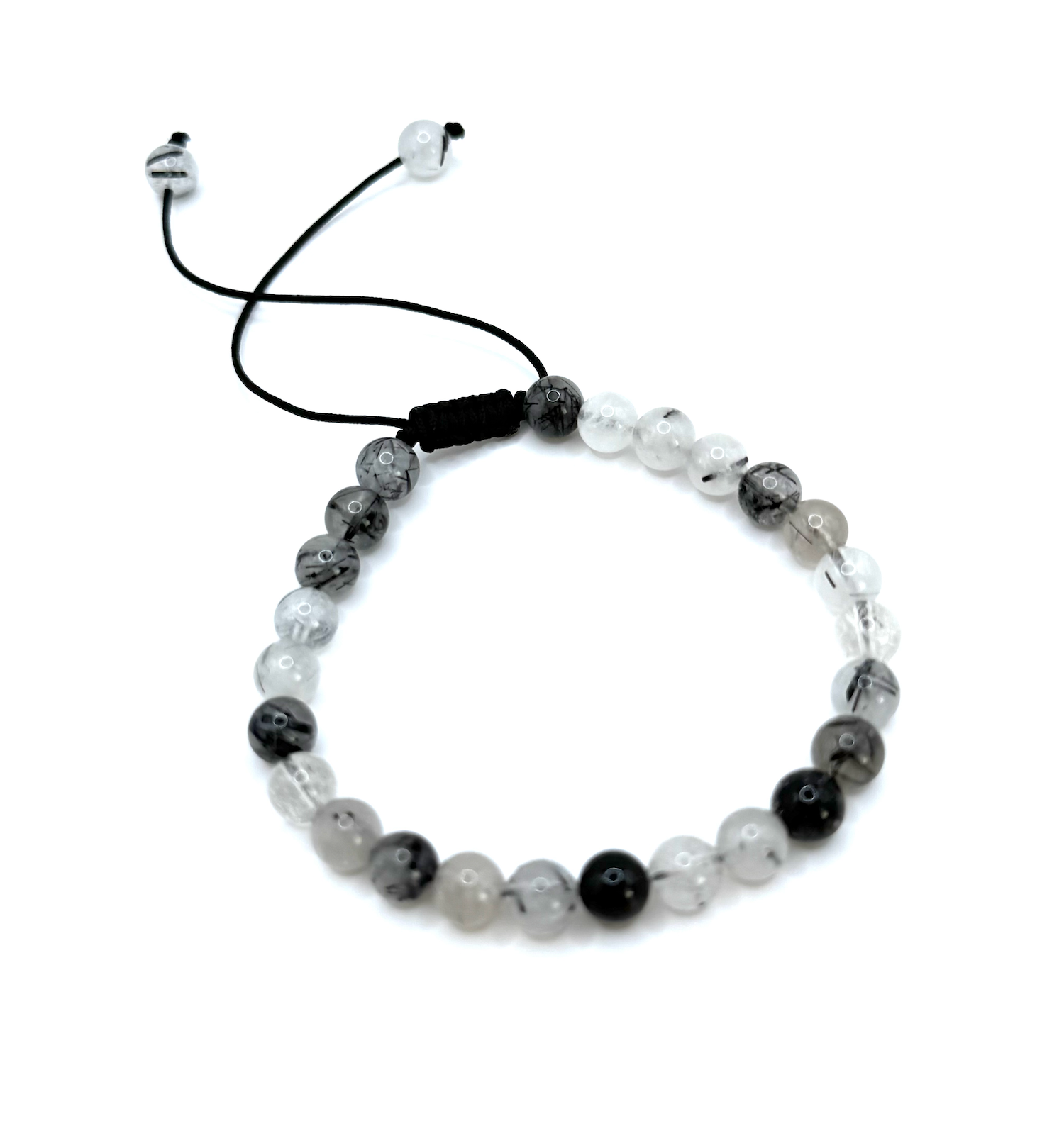 Pulsera de Protección y Claridad - Ajustable - Cuarzo de la Turmalina - Mundo Tibet
