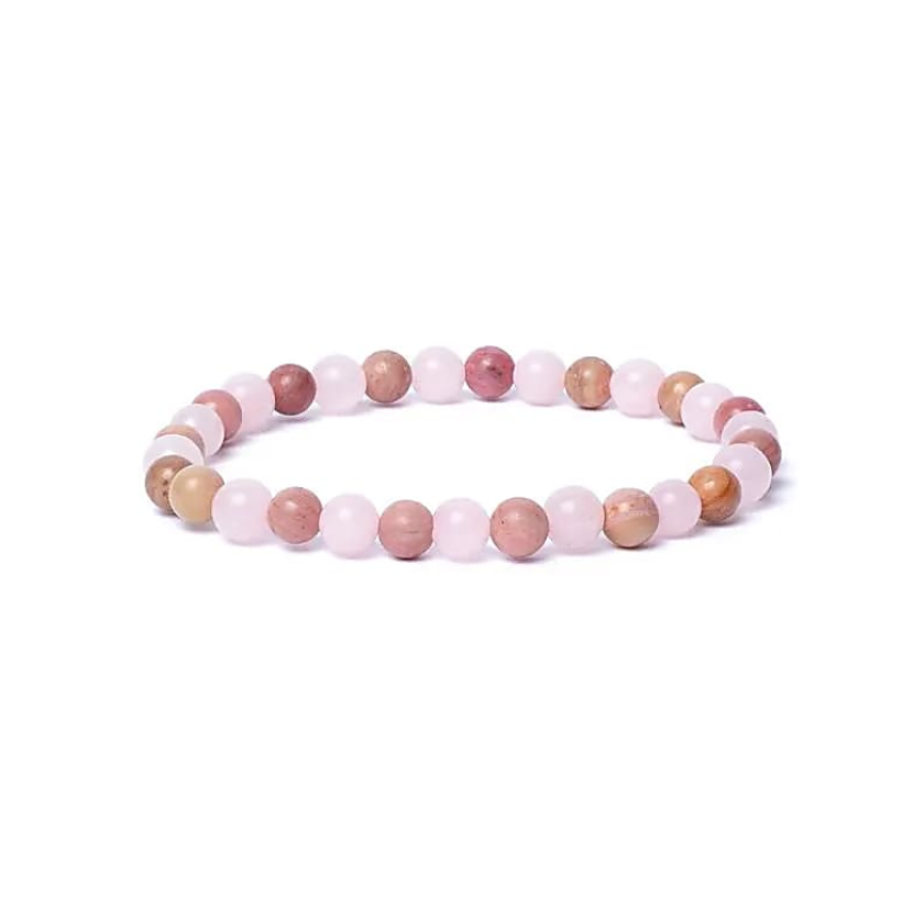 Pulsera de cuarzo rosa y tulita de calidad AA - Aumento de la ternura - Mundo Tibet