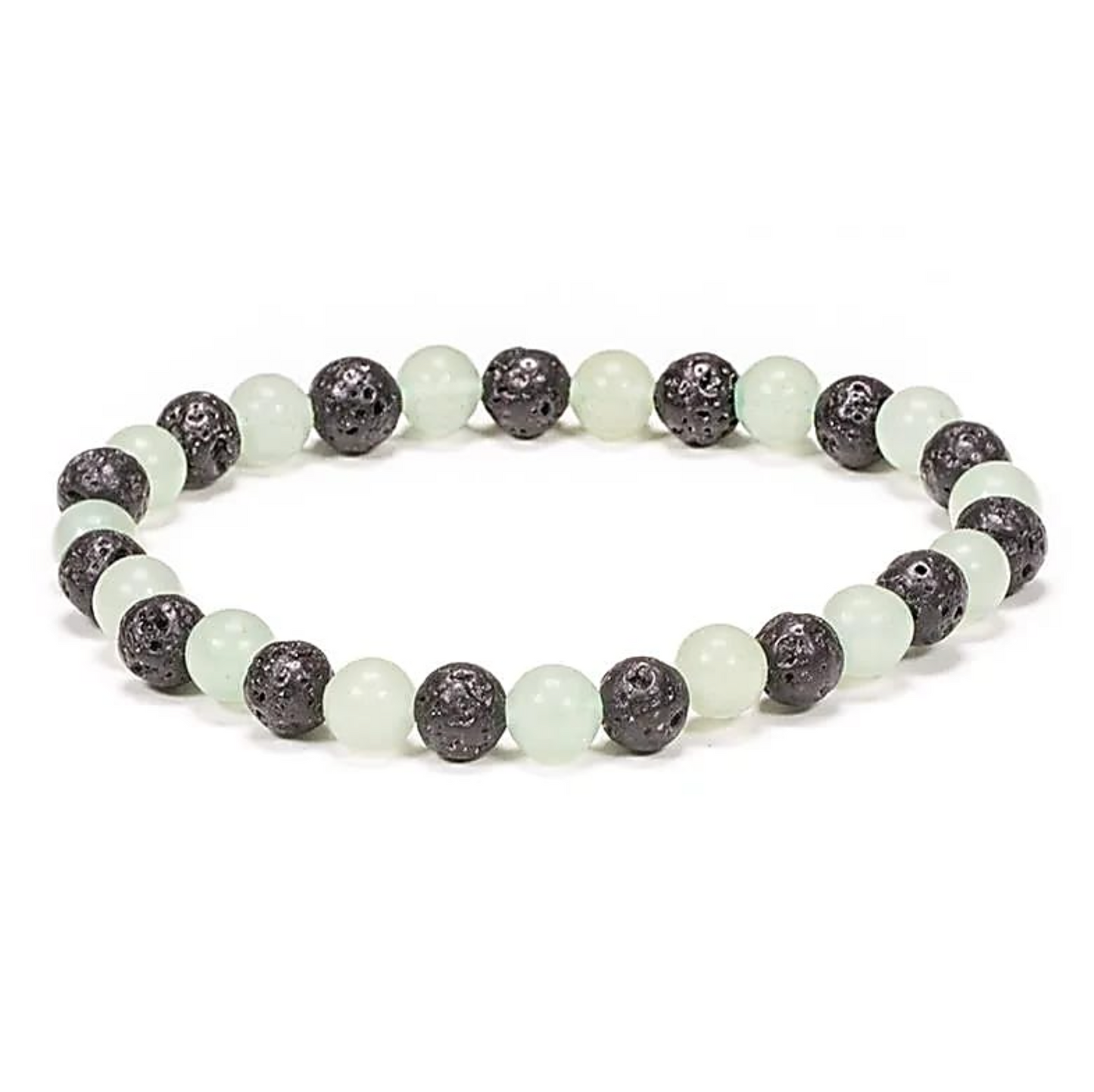 Pulsera Espiritual de Armonía Tierra y Corazón, hecha con piedra de lava y aventurina verde - Mundo Tibet