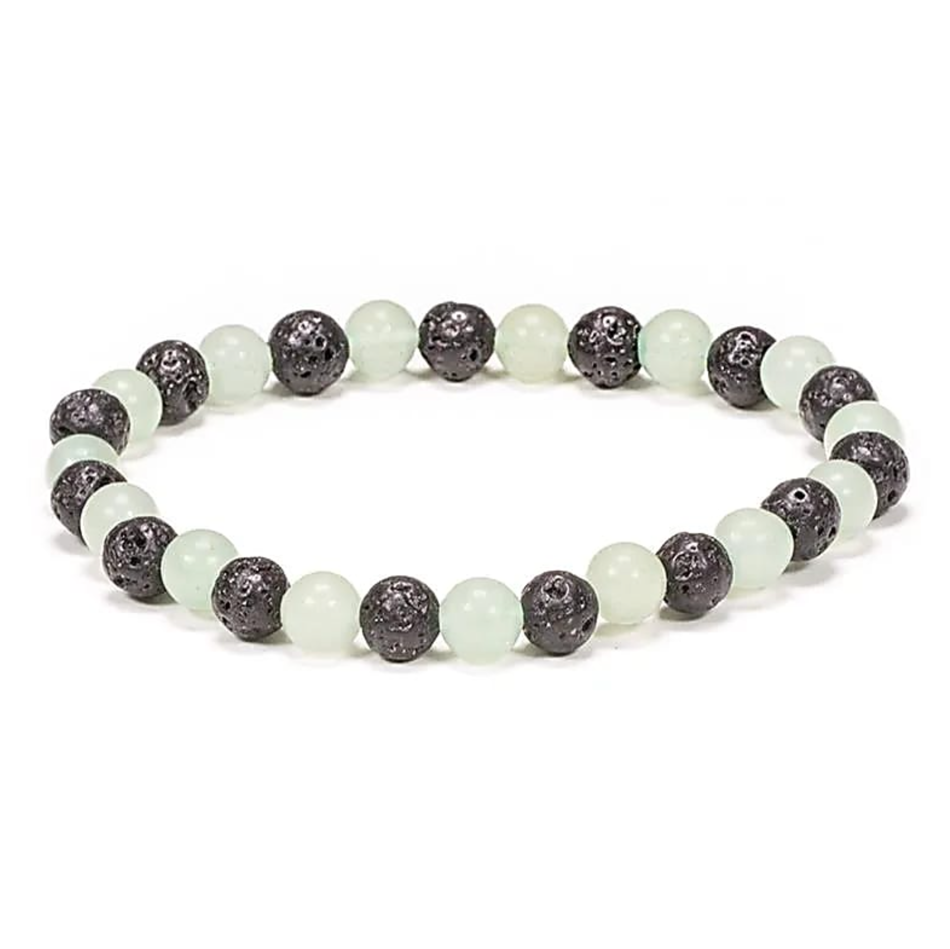 Pulsera Espiritual de Armonía Tierra y Corazón, hecha con piedra de lava y aventurina verde - Mundo Tibet