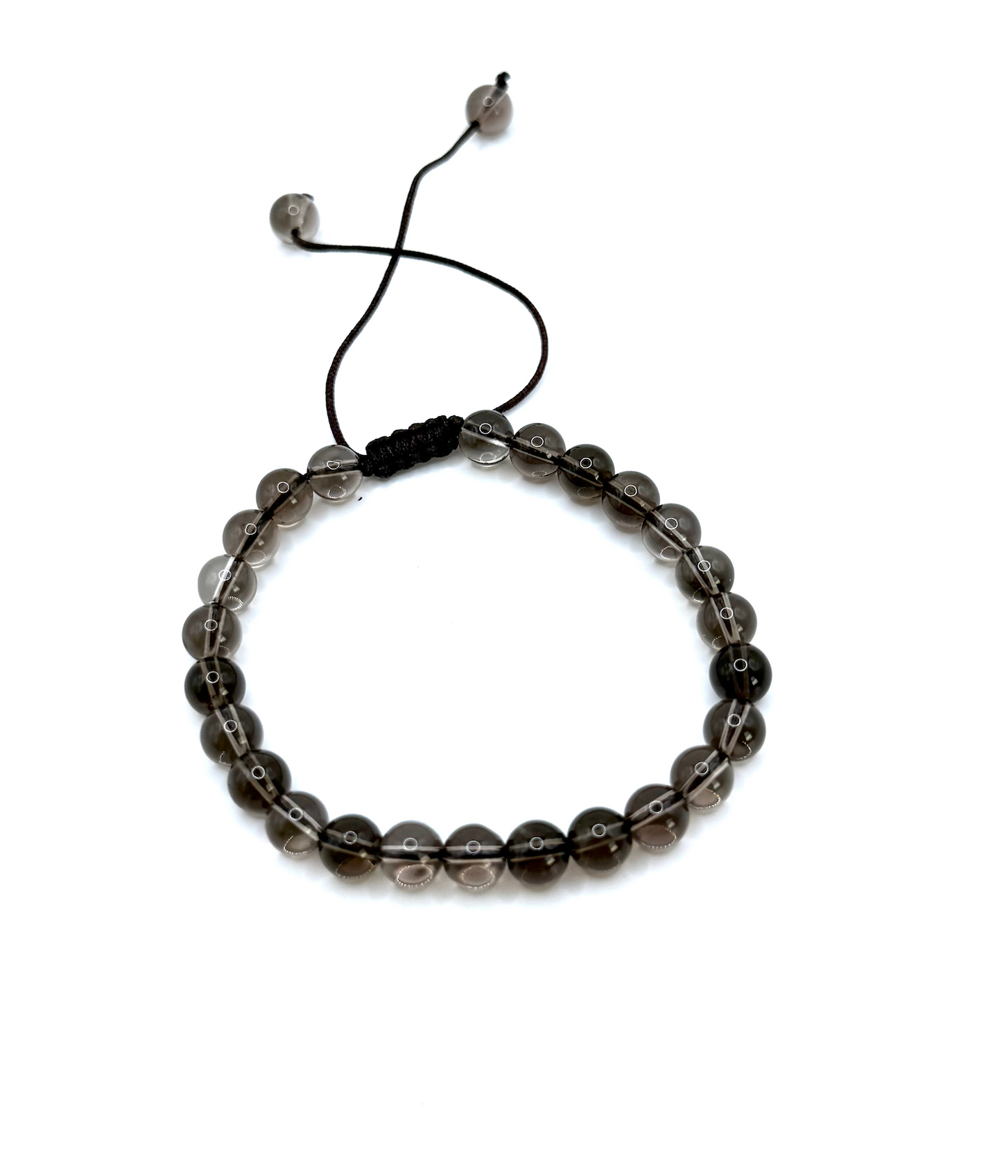Pulsera de Estabilidad y Protección - Ajustable - Cuarzo Ahumado - Mundo Tibet