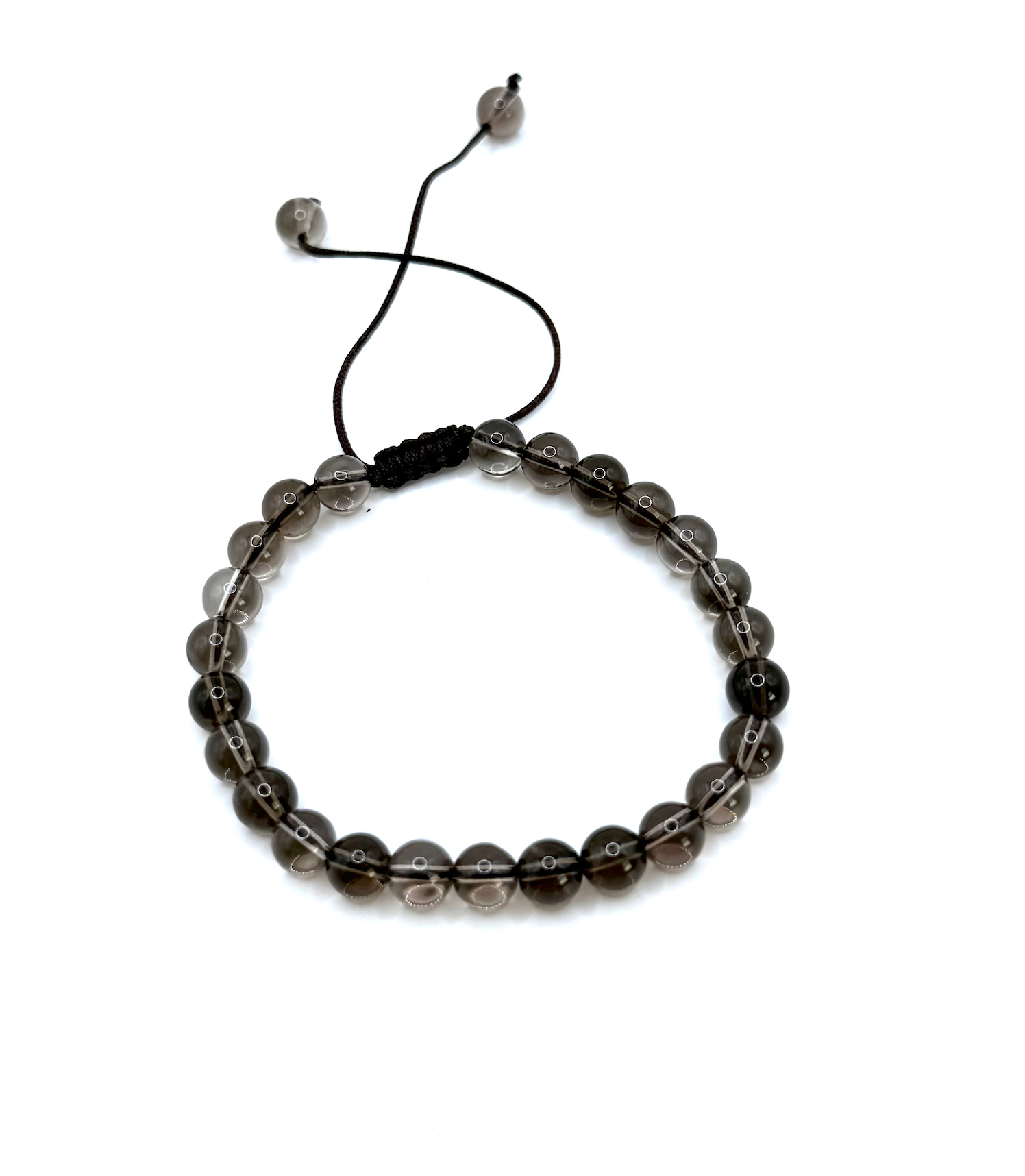Pulsera de Estabilidad y Protección - Ajustable - Cuarzo Ahumado - Mundo Tibet