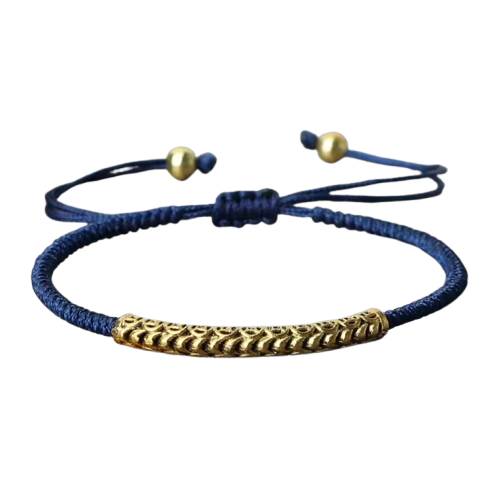 Pulsera Tibetana Budista Trenzada a Mano, Talismán Azul Marino - Mundo Tibet