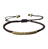 Pulsera Tibetana Budista Trenzada a Mano, Amuleto Marrón - Mundo Tibet