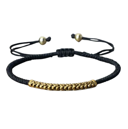 Pulsera Tibetana Budista Trenzada a Mano, Talismán Negro - Mundo Tibet