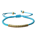 Pulsera Tibetana Budista Trenzada a Mano, Amuleto Turquesa - Mundo Tibet