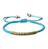 Pulsera Tibetana Budista Trenzada a Mano, Amuleto Turquesa - Mundo Tibet