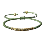 Pulsera Tibetana Budista Trenzada a Mano, Amuleto Verde - Mundo Tibet