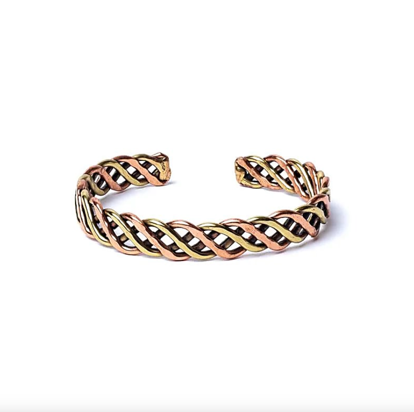 Pulsera Tibetana de Energía Sagrada – Trenzada en Cobre y Latón - Mundo Tibet