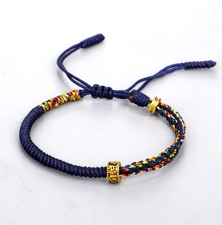 Pulsera Tibetana de Mala con Mantra - Azul Marino - Mundo Tibet