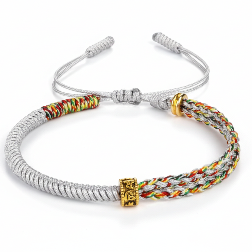 Pulsera Tibetana de Mala con Mantra - Gris - Mundo Tibet