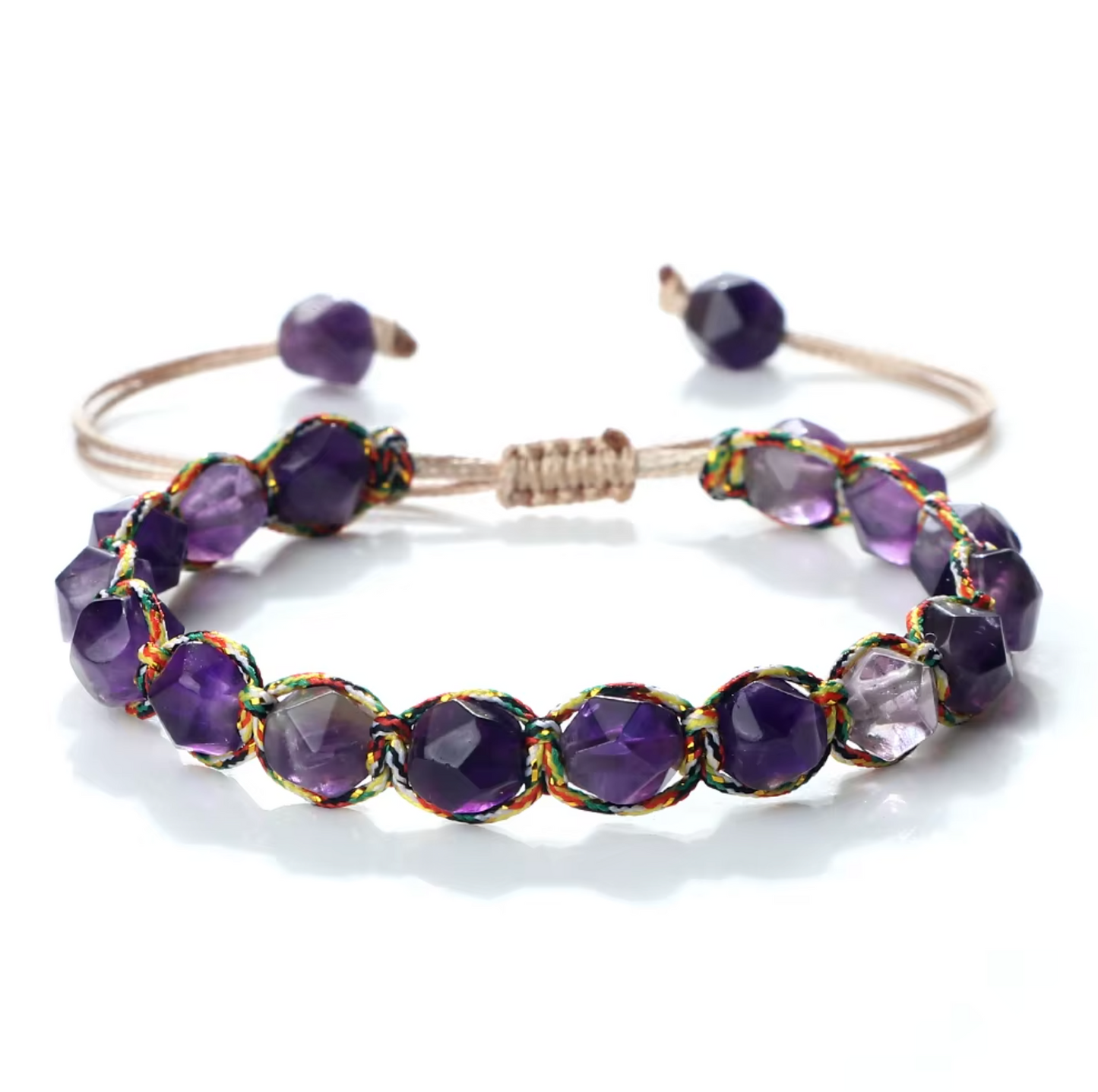 Pulsera Tibetana de Amethista Tejido - Mundo Tibet