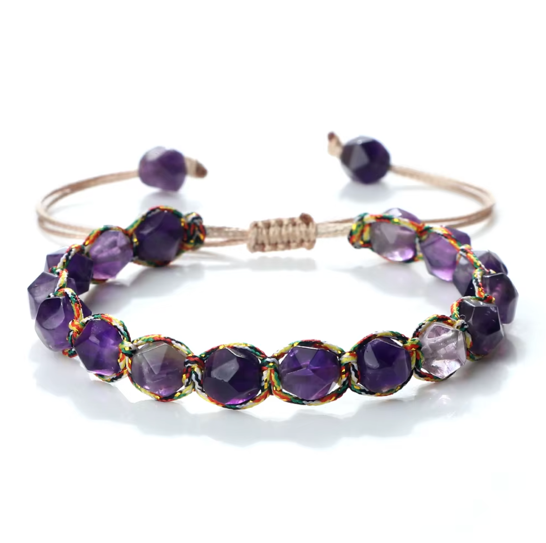 Pulsera Tibetana de Amethista Tejido - Mundo Tibet