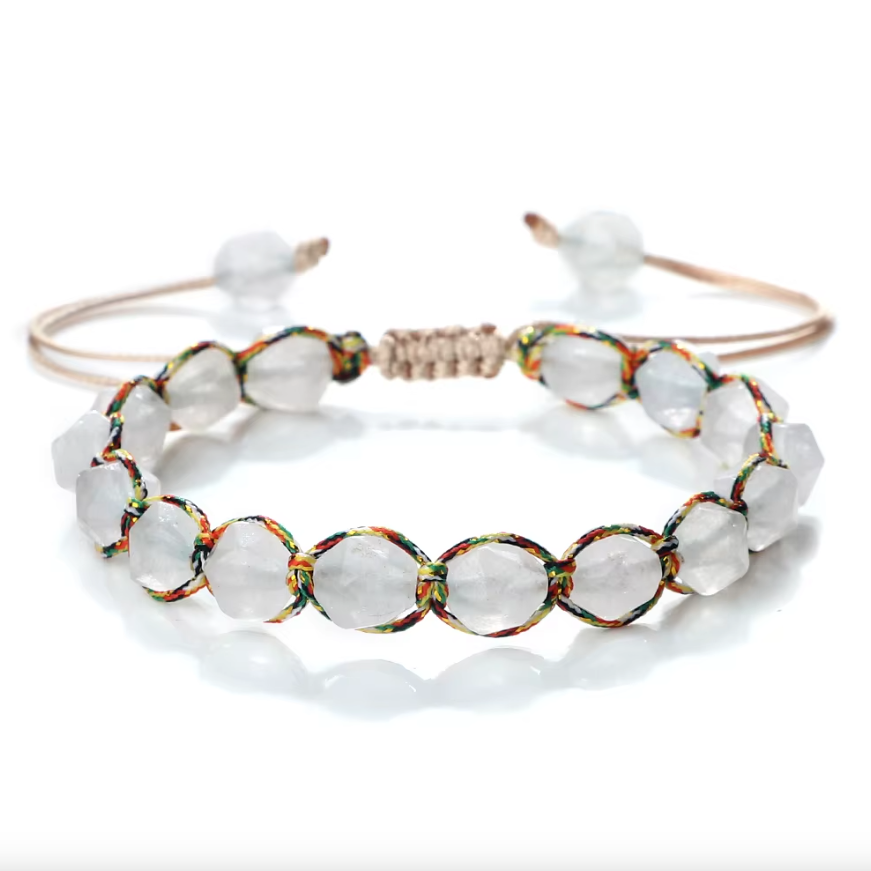 Pulsera Tibetana de Tejido de Cristal de Roca - Mundo Tibet