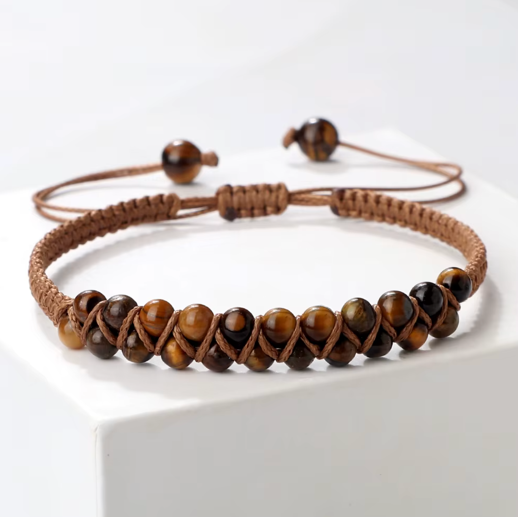 Pulsera Tibetana de Amistad de Perlas de Ojo de Tigre - Mundo Tibet