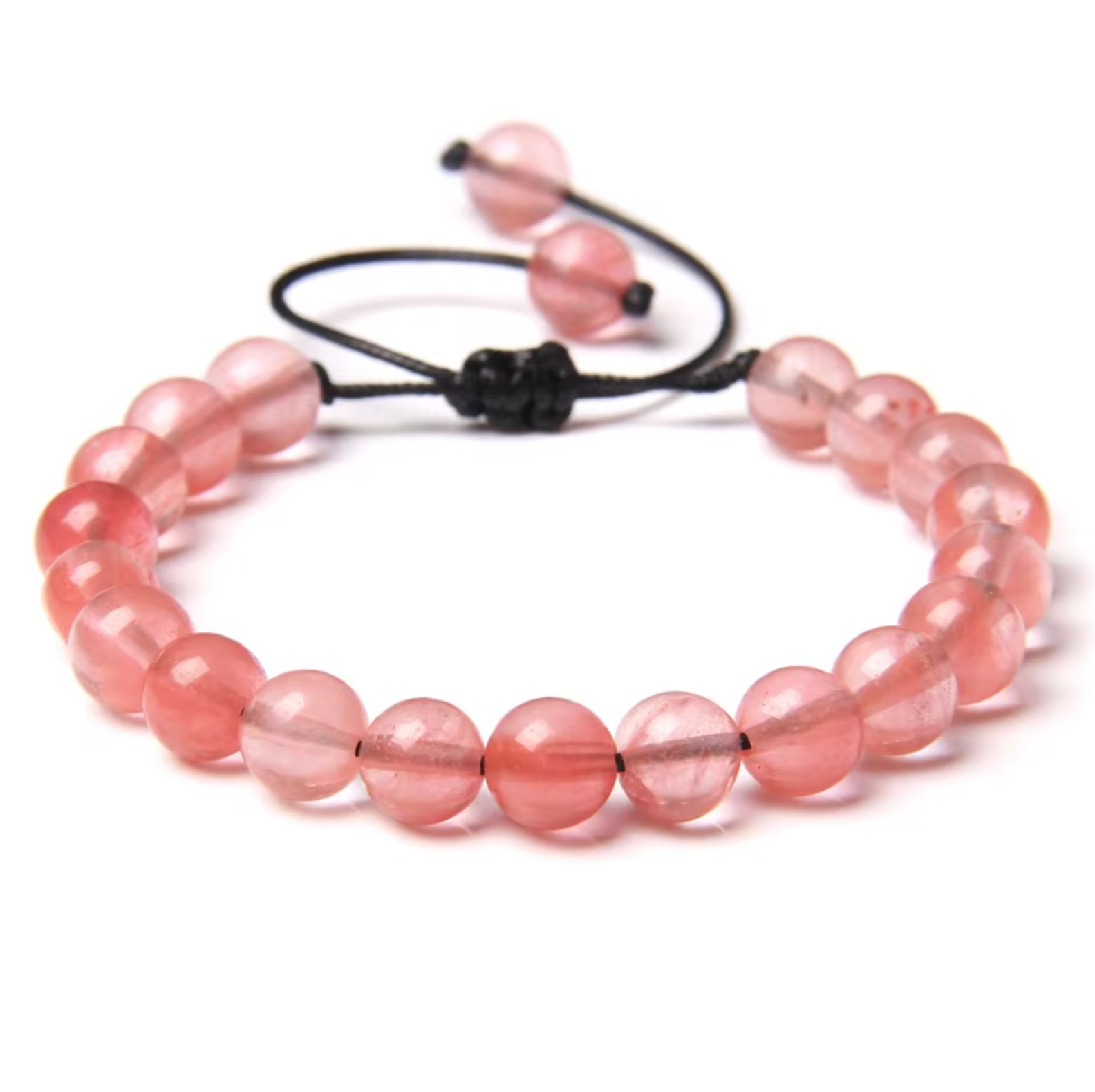 Pulsera de Tejido con Talismán de Cuarzo de Sandía - Mundo Tibet
