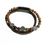 Pulsera Triple Ojo de Tigre Árbol de la Vida – Protección y Fuerza Interior - Mundo Tibet