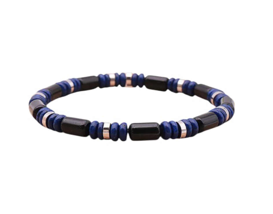 Pulsera Interior de la Verdad – Lápiz Lazuli y Obsidiana A - Mundo Tibet