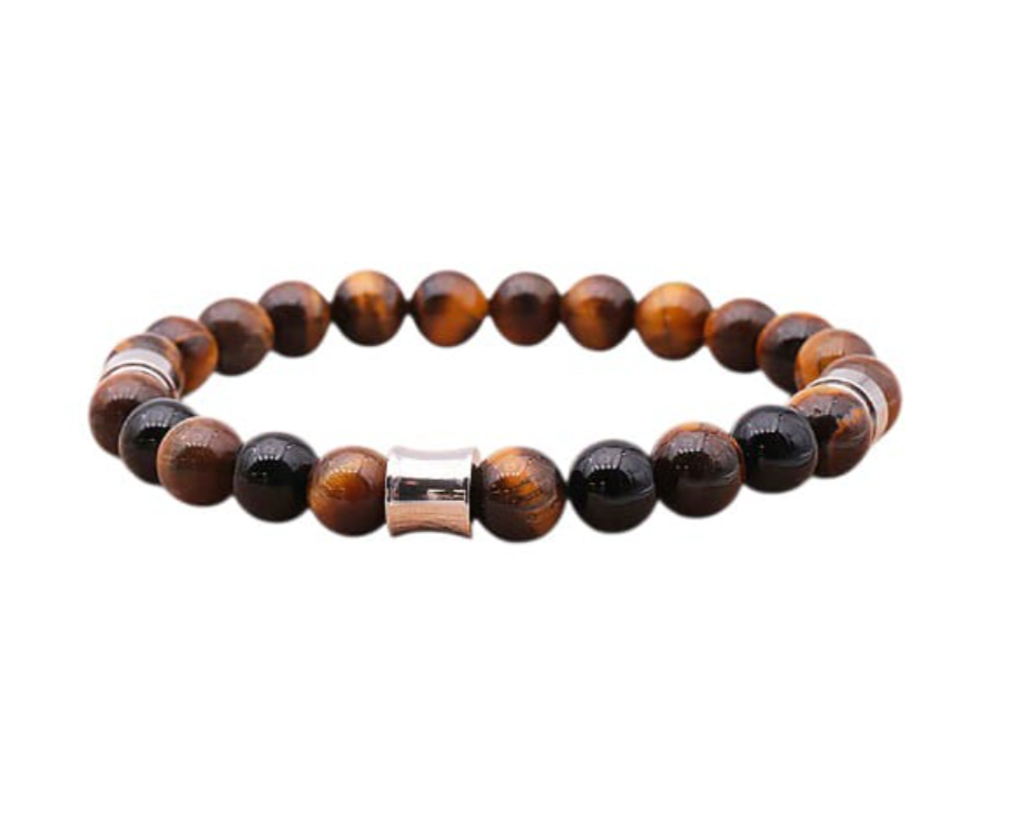 Pulsera Vigil – Ojo de Tigre y Acero Inoxidable - Mundo Tibet