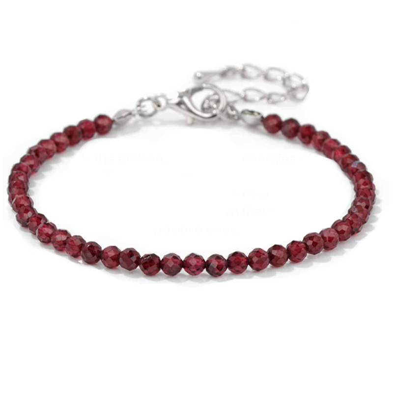 Pulsera de Vitalidad y Anclaje - Granate Facetado - Mundo Tibet