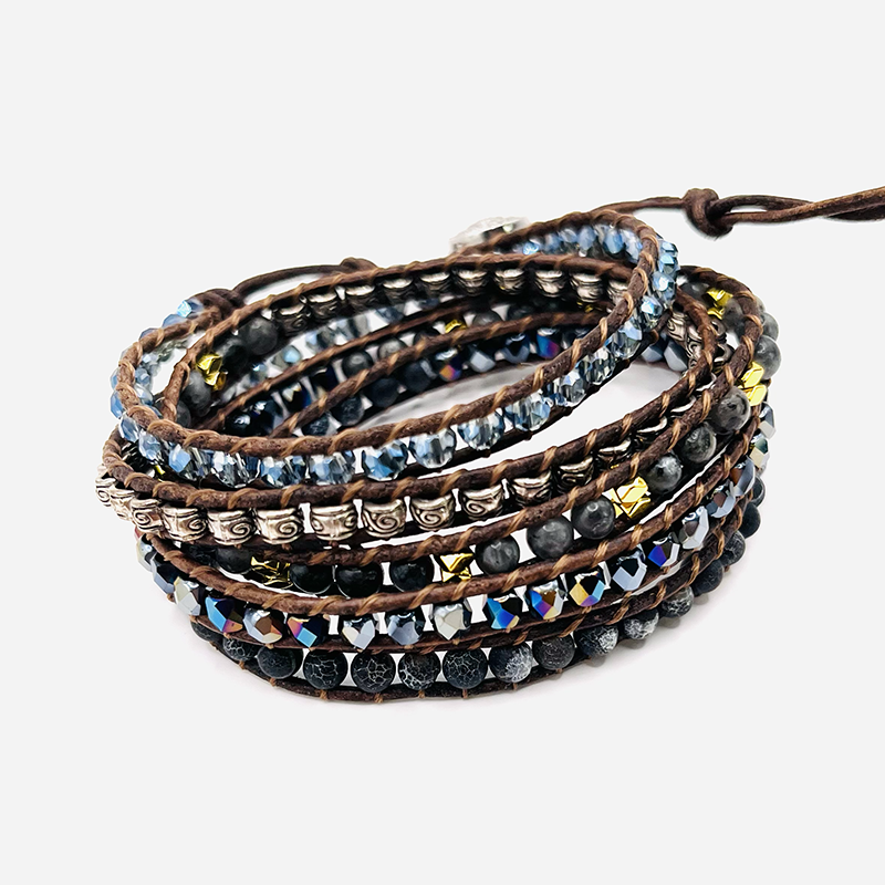Pulsera de Onyx y Cristal - Mundo Tibet