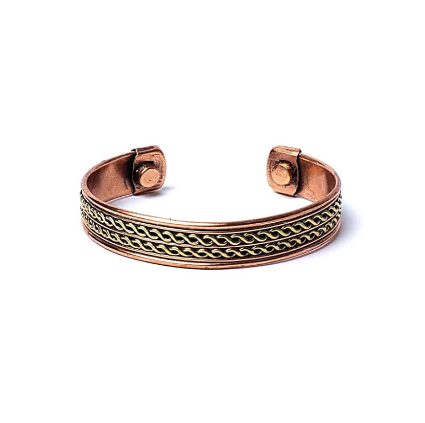 Pulsera de cobre, forma de vida, con imanes, Mundo Tibet