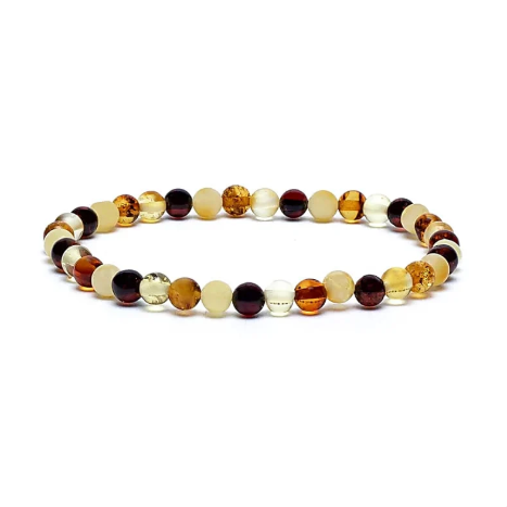 Bracelet en Ambre Multicolore – Éclat Solaire & Harmonie - univers tibet