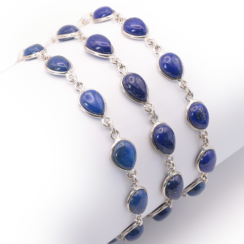 Pulsera Ciel des Anciens, plata 925 y lapislázuli - Mundo Tibet