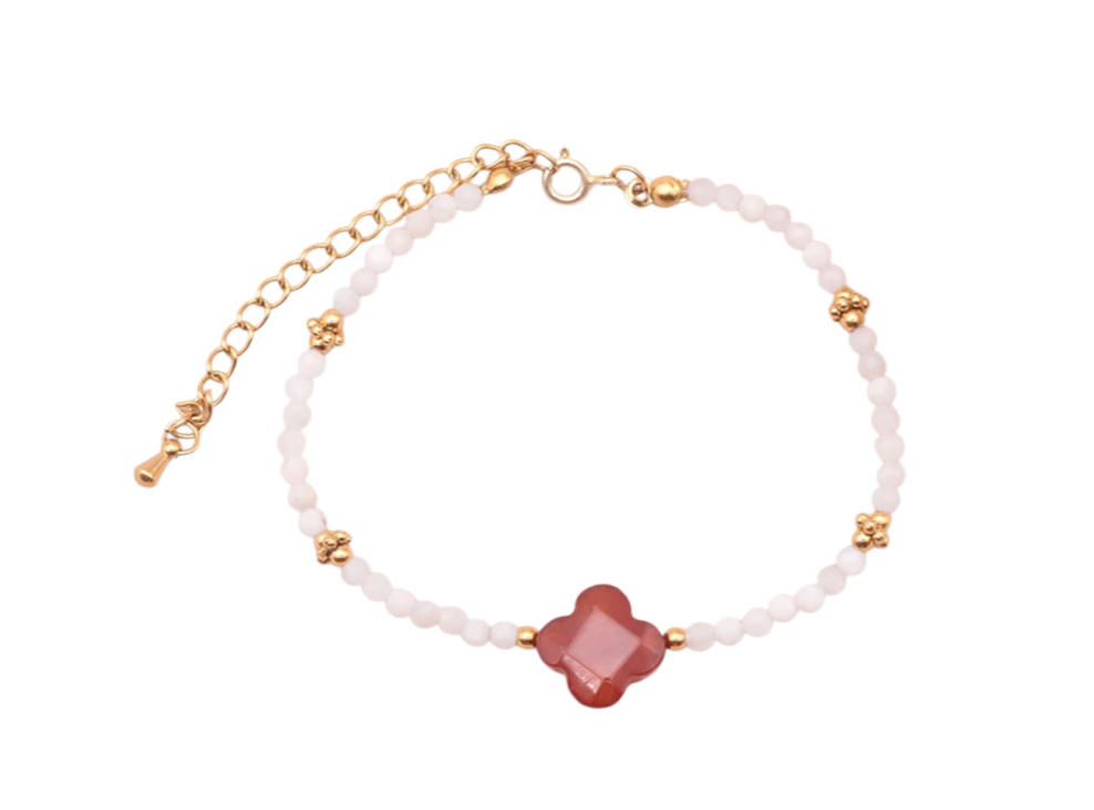 Pulsera Eland del Corazón – Cornalina y Peristrita - Mundo Tibet