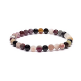 Pulsera elástica de turmaline natural mixta - Mundo Tibet