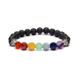 Bracelet pierres 7 Chakras et Pierre de Lave - univers tibet
