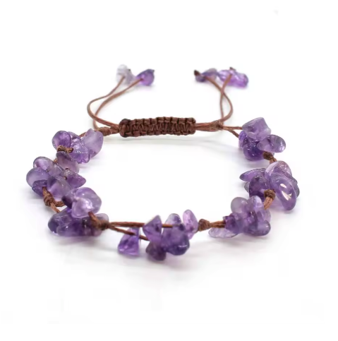 Bracelet Équilibre Intérieur en Améthyste - univers tibet