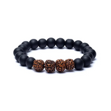 Pulsera Equilibrio del Guerrero Interior – Ónix y Rudraksha - Mundo Tibet
