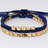 Pulsera tibetana de la suerte, set de 3, azul marino - Mundo Tibet