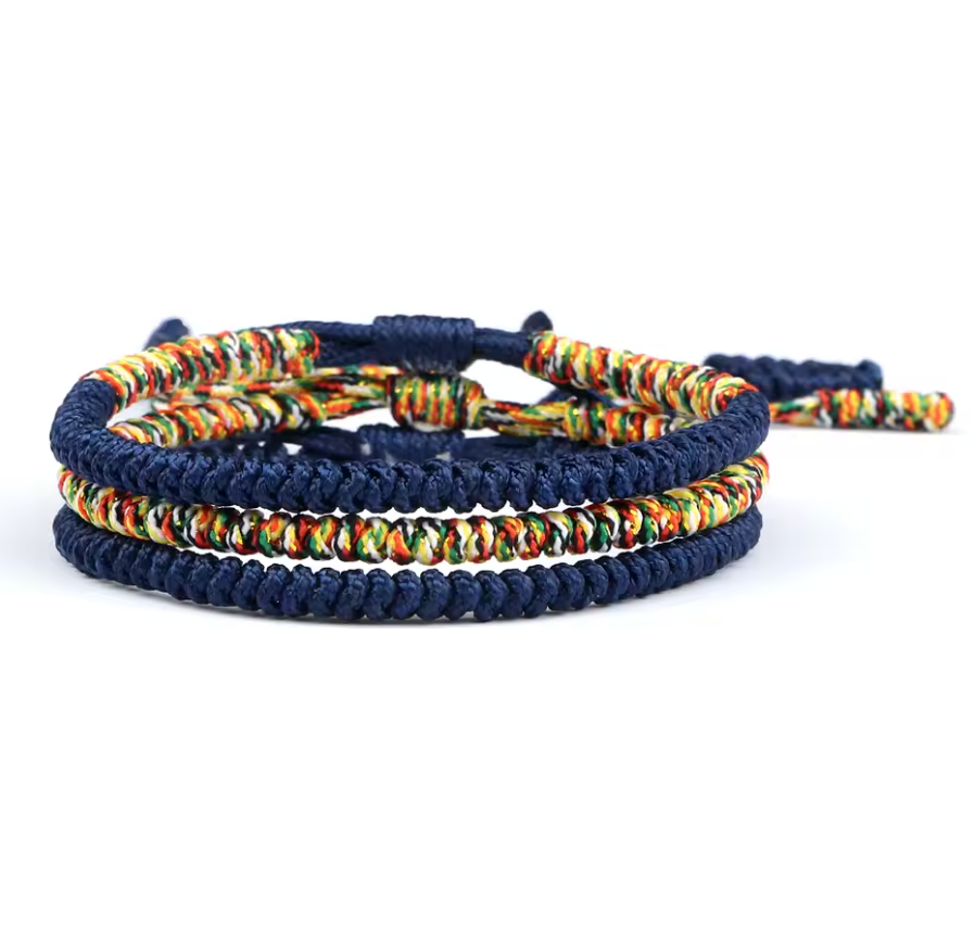 Pulseras tibetanas budistas de amistad, color azul marino - Mundo Tibet