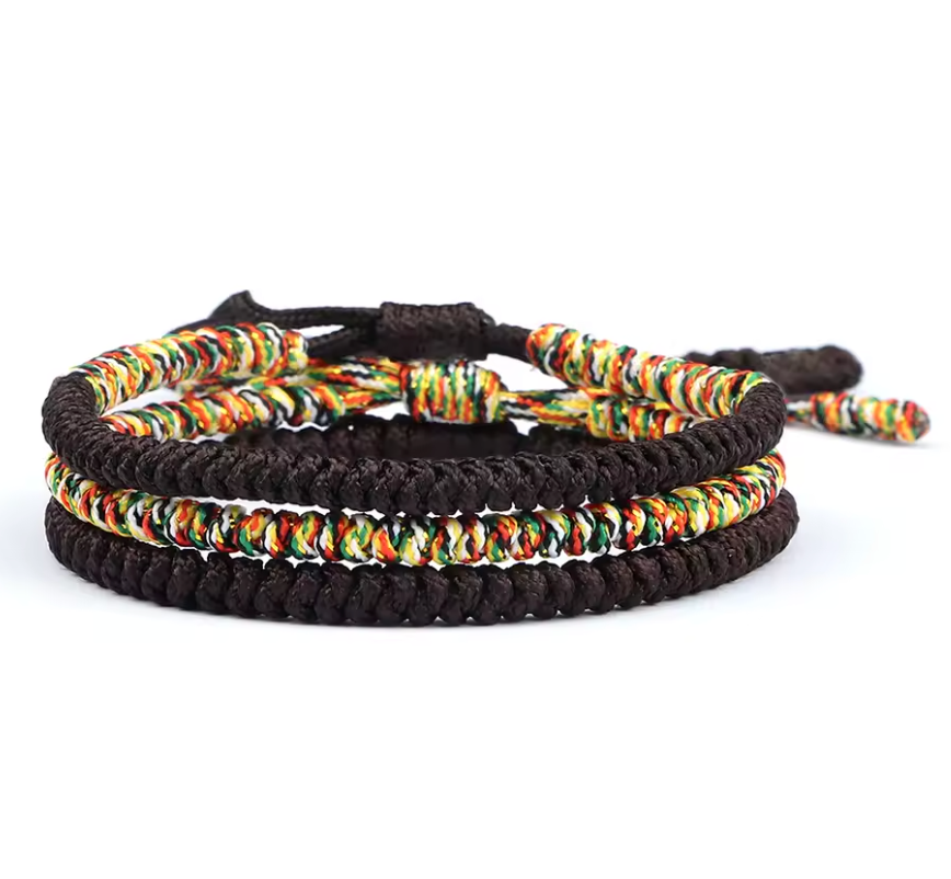 Pulseras tibetanas budistas de amistad, color marrón - Mundo Tibet