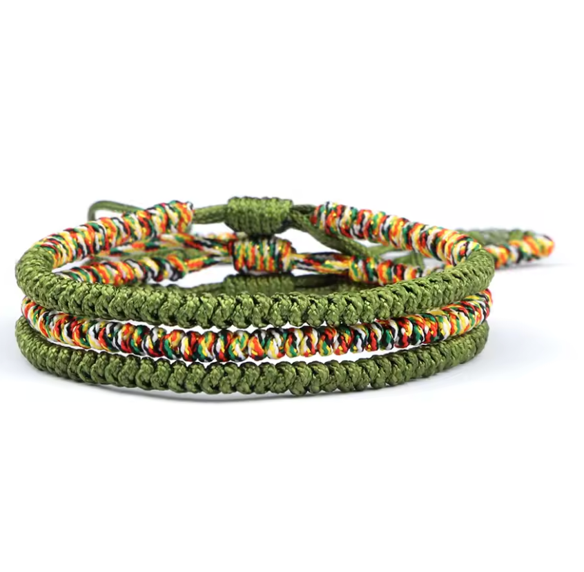 Pulseras Tibetanas Budistas de Amistad, color verde - Mundo Tibet